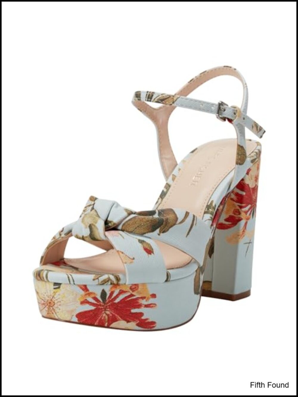 Faux Leather Platform Sandals Block Heel Ankle Strap Women Shoes